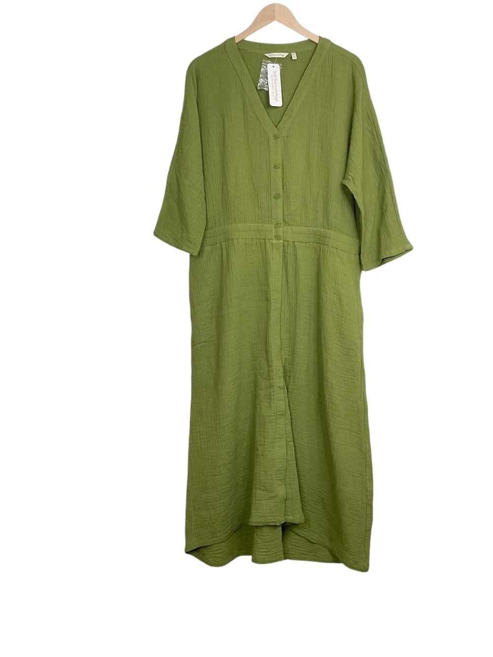 Soft Surroundings Drina Gauze Dress in Fern Green Size XL